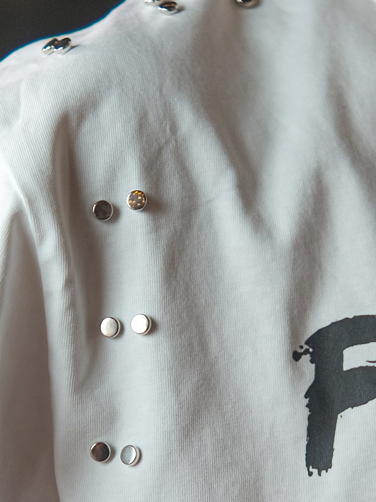 White Cotton Rib Jersey Printed Sweatshirt For Men