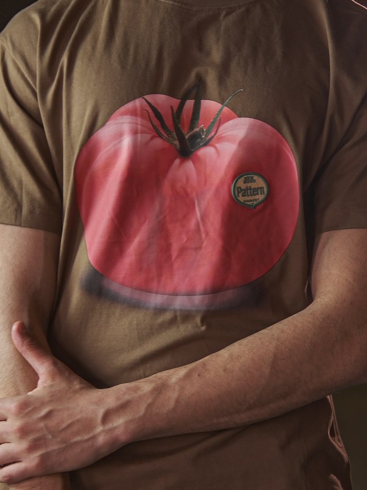 Brown Cotton Jersey Printed T-Shirt For Men