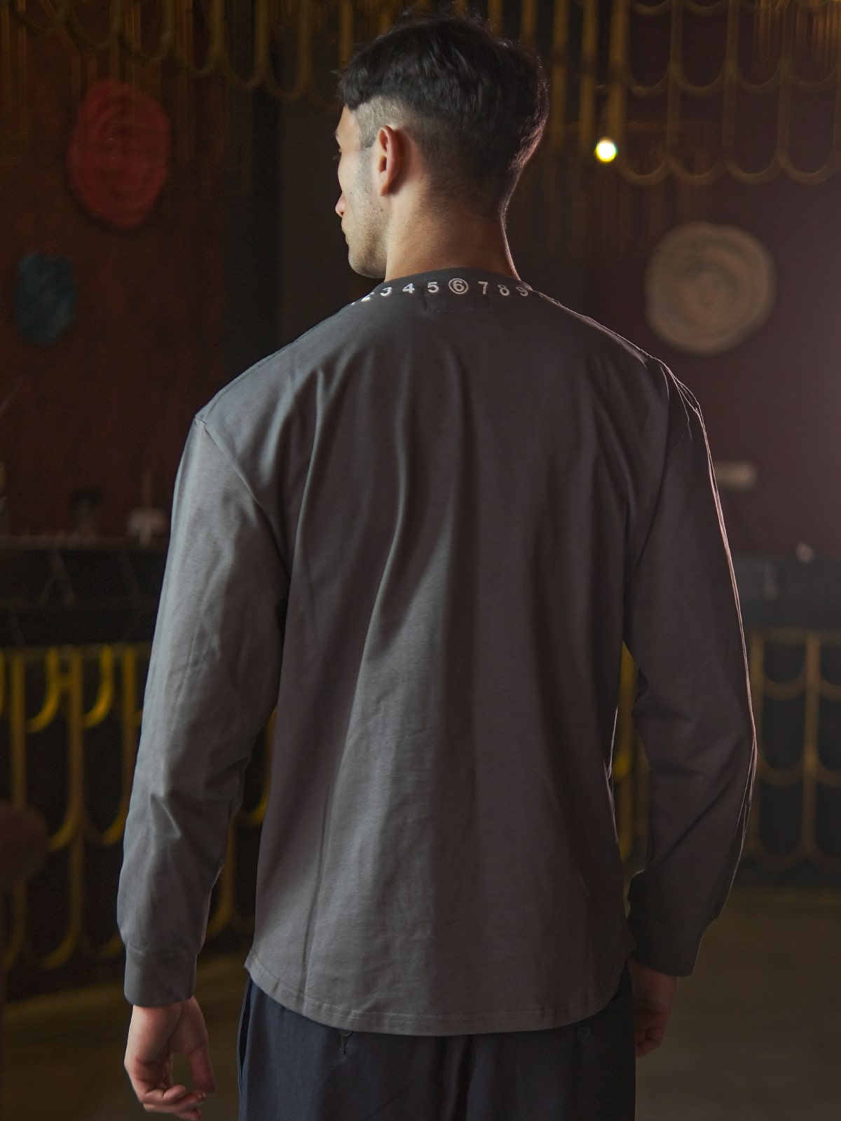 Grey Cotton Jersey Printed Sweatshirt For Men